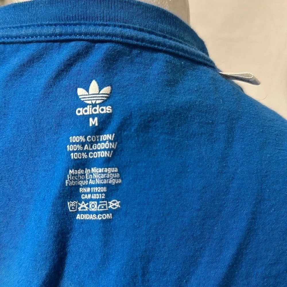 mens blue & white Adidas Orlando tshirt size medium